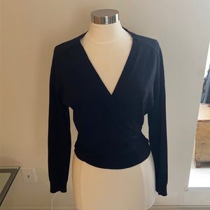 WEEKEND MaxMara made in Italy wool wrap sweater in black size women’s large